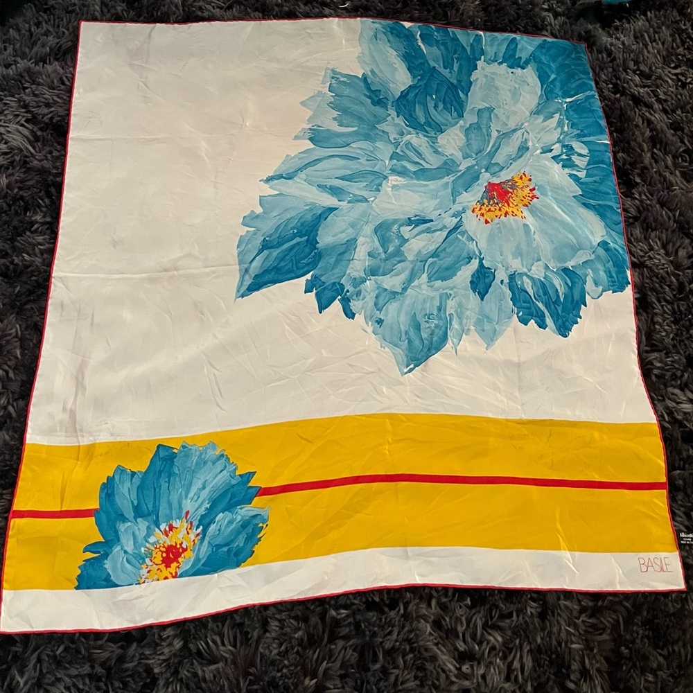 Basile Albisetti Square Floral Silk Scarf